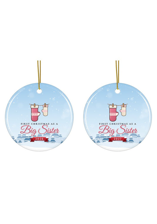 Big sister big brother siblings Christmas ornament dated 2027 or 2026
