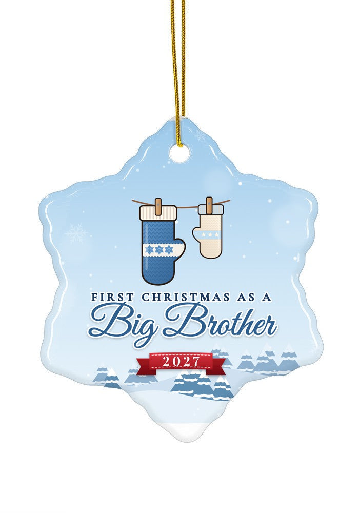 Big Brother ornament dated 2027, snowflake shape