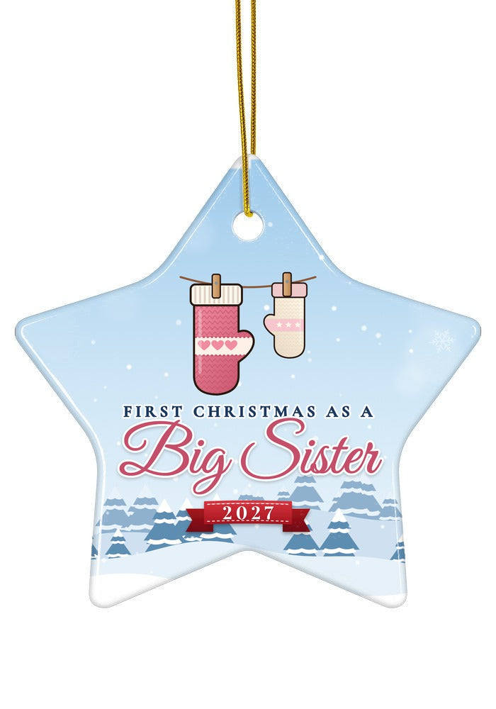 Big Sister ornament dated 2027, star shape