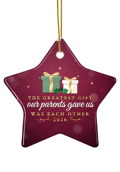 The Greatest Gift (Adult Siblings) ornament, star shape