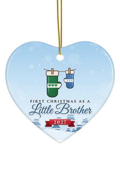 Little Brother ornament dated 2027, heart shape