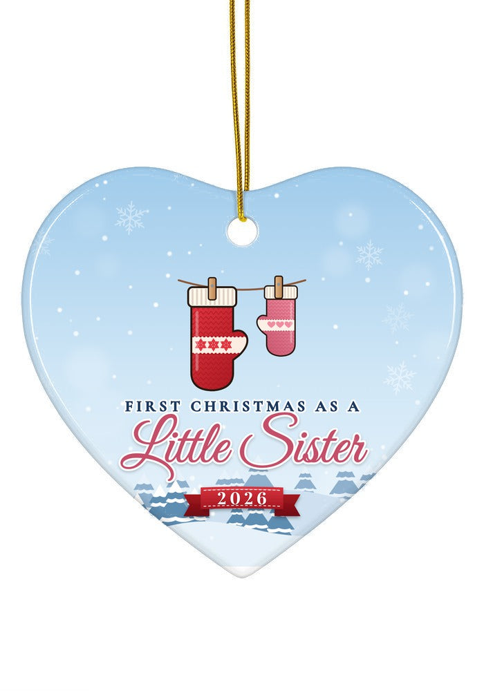 Little Sister ornament, heart shape