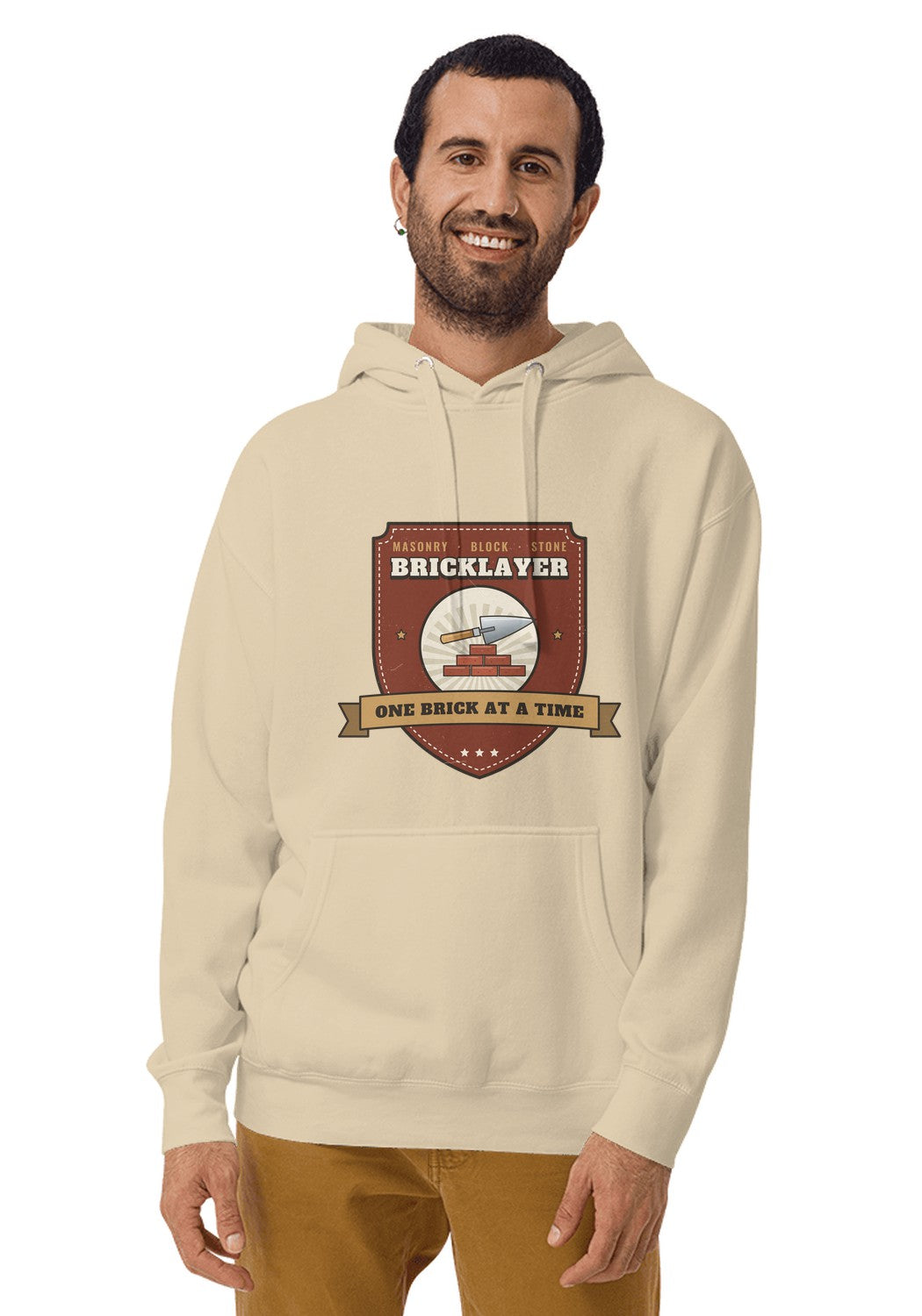 Bricklayer hoodie in Sand
