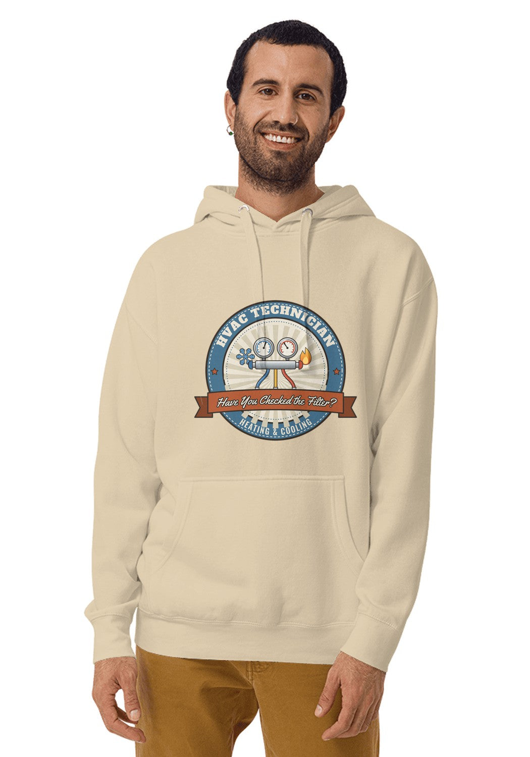 HVAC Tech hoodie in Sand