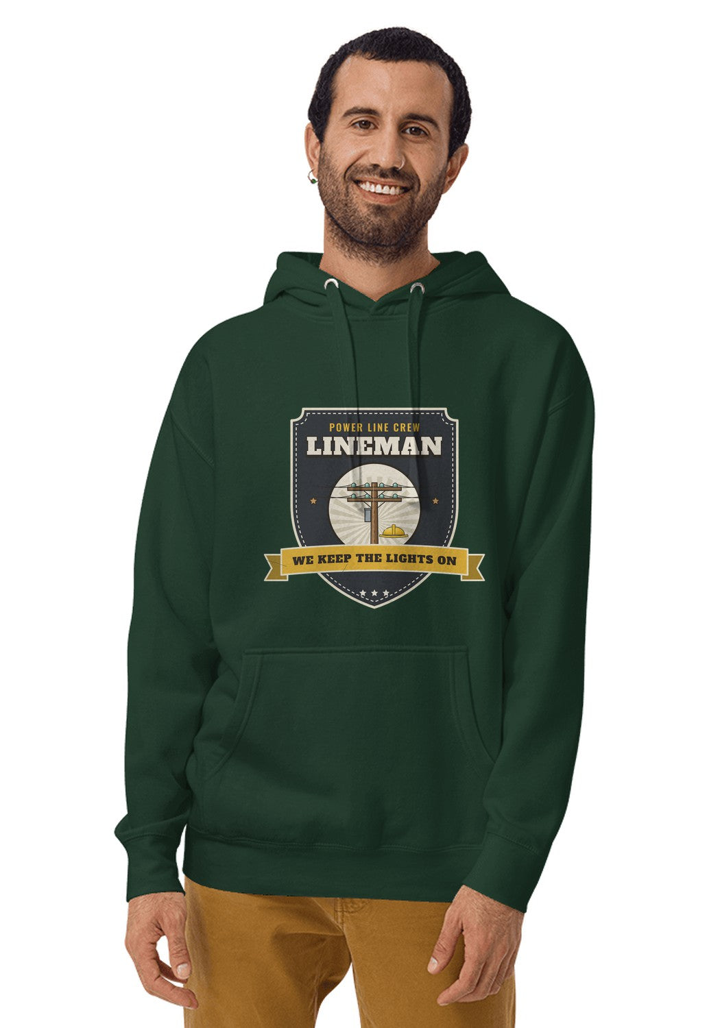 Lineman hoodie in Forest Green