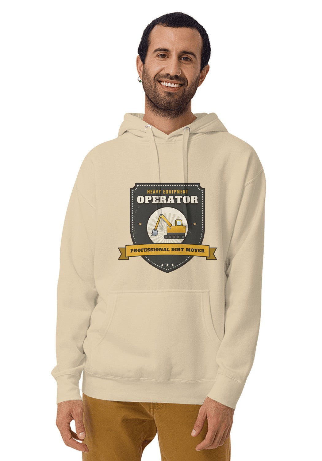 Heavy Equipment Operator hoodie in Sand