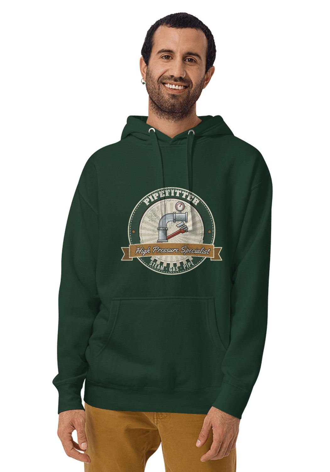 Pipefitter hoodie in Forest Green