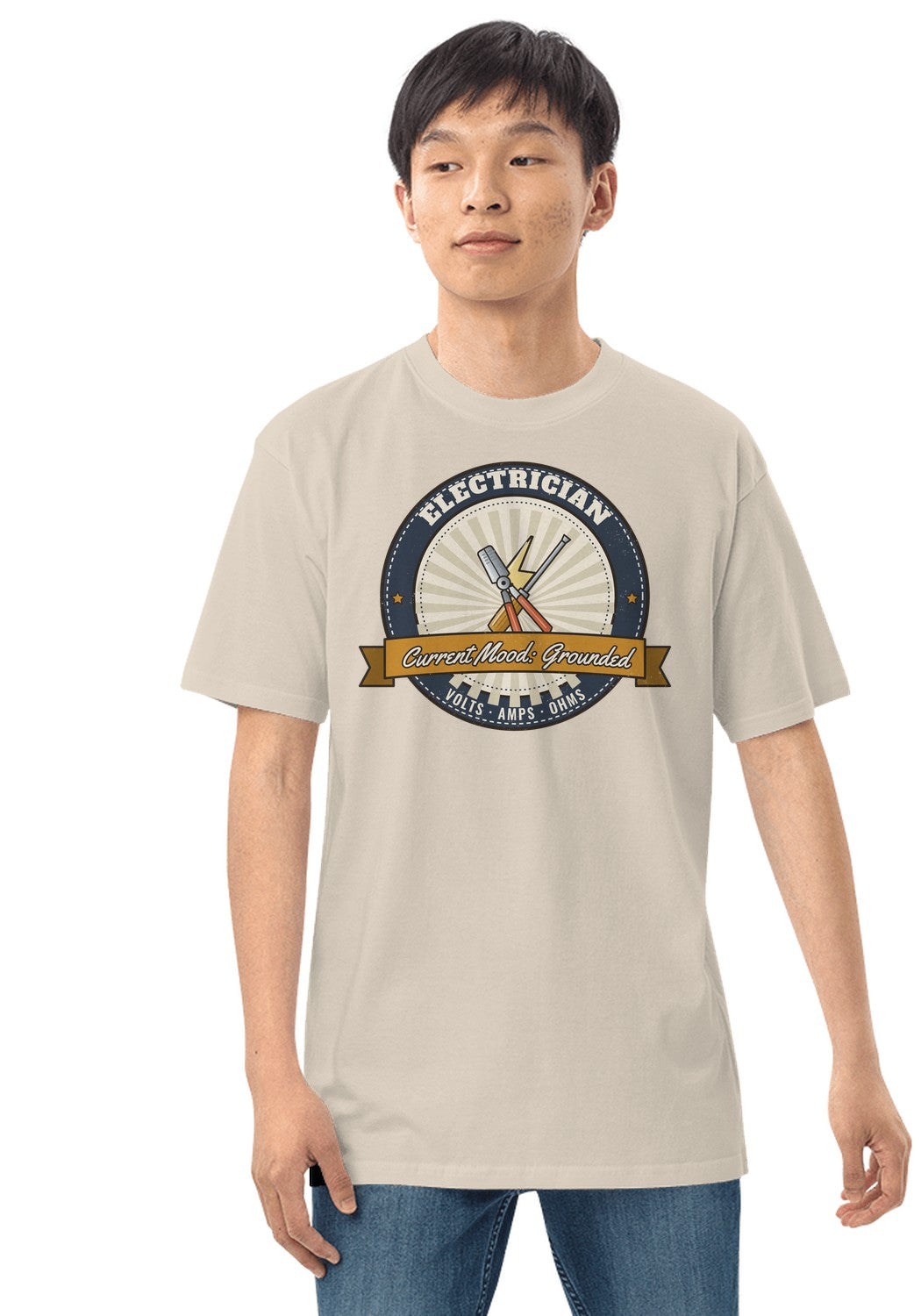 Electrician t-shirt in Heather Dust