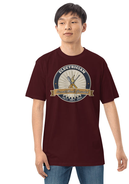 Electrician t-shirt in Maroon