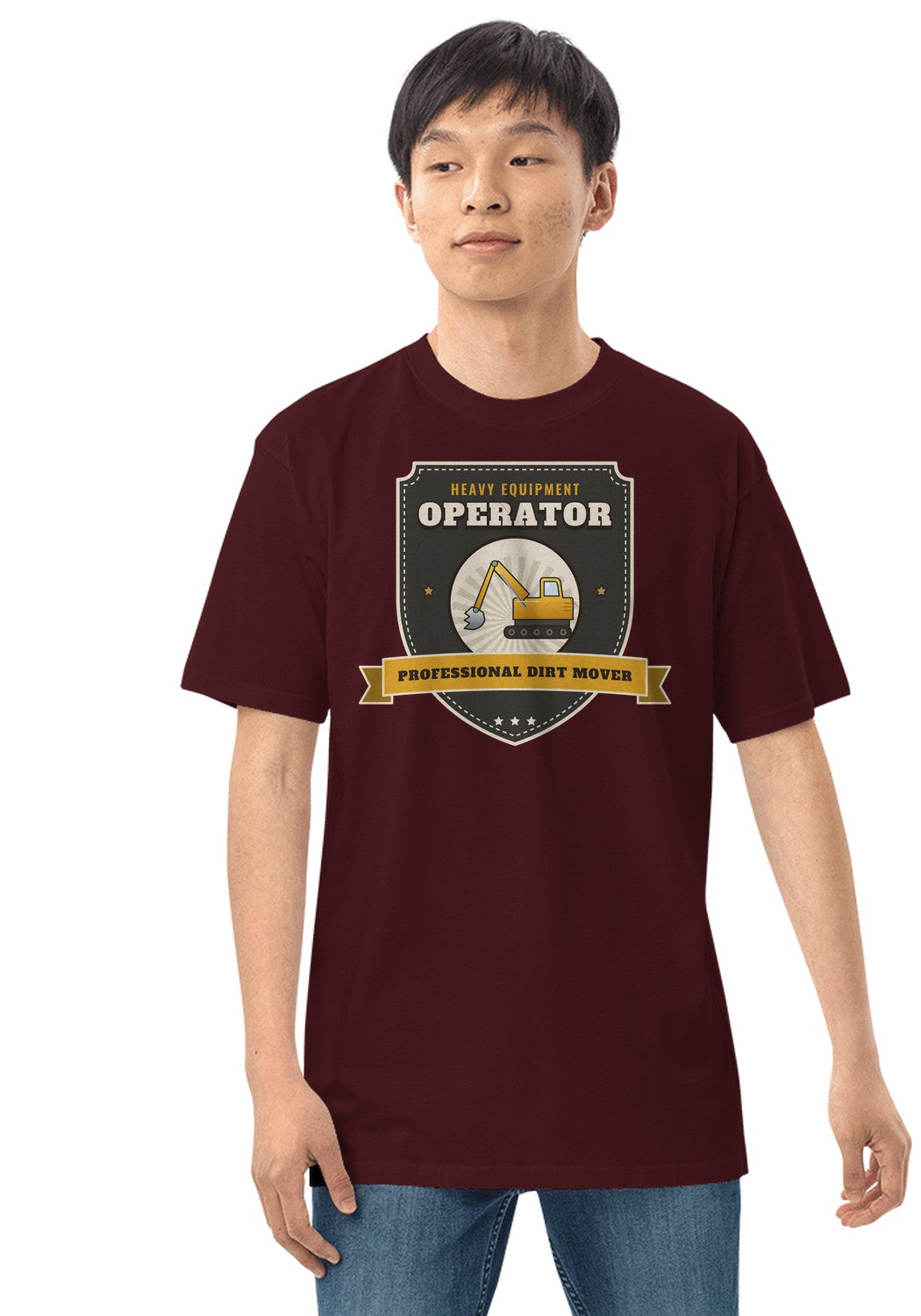 Heavy Equipment Operator t-shirt in Maroon