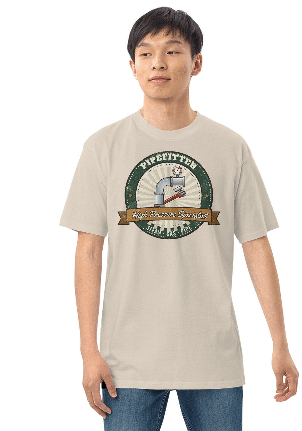 Pipefitter t-shirt in Heather Dust