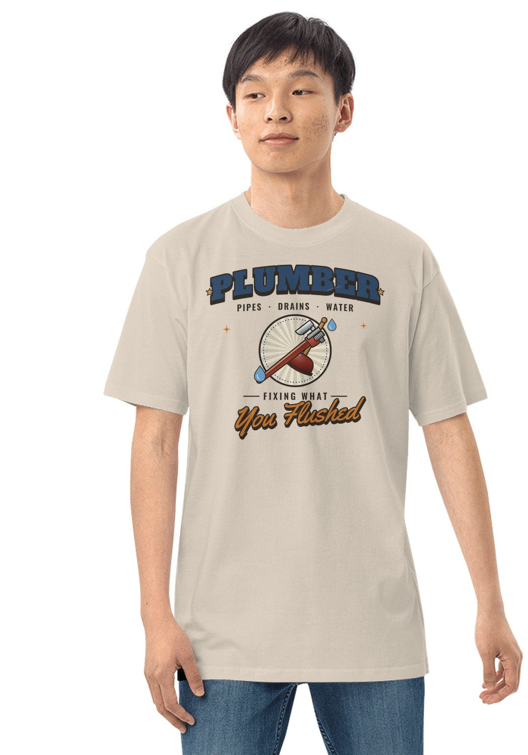 Plumber t-shirt in Heather Dust