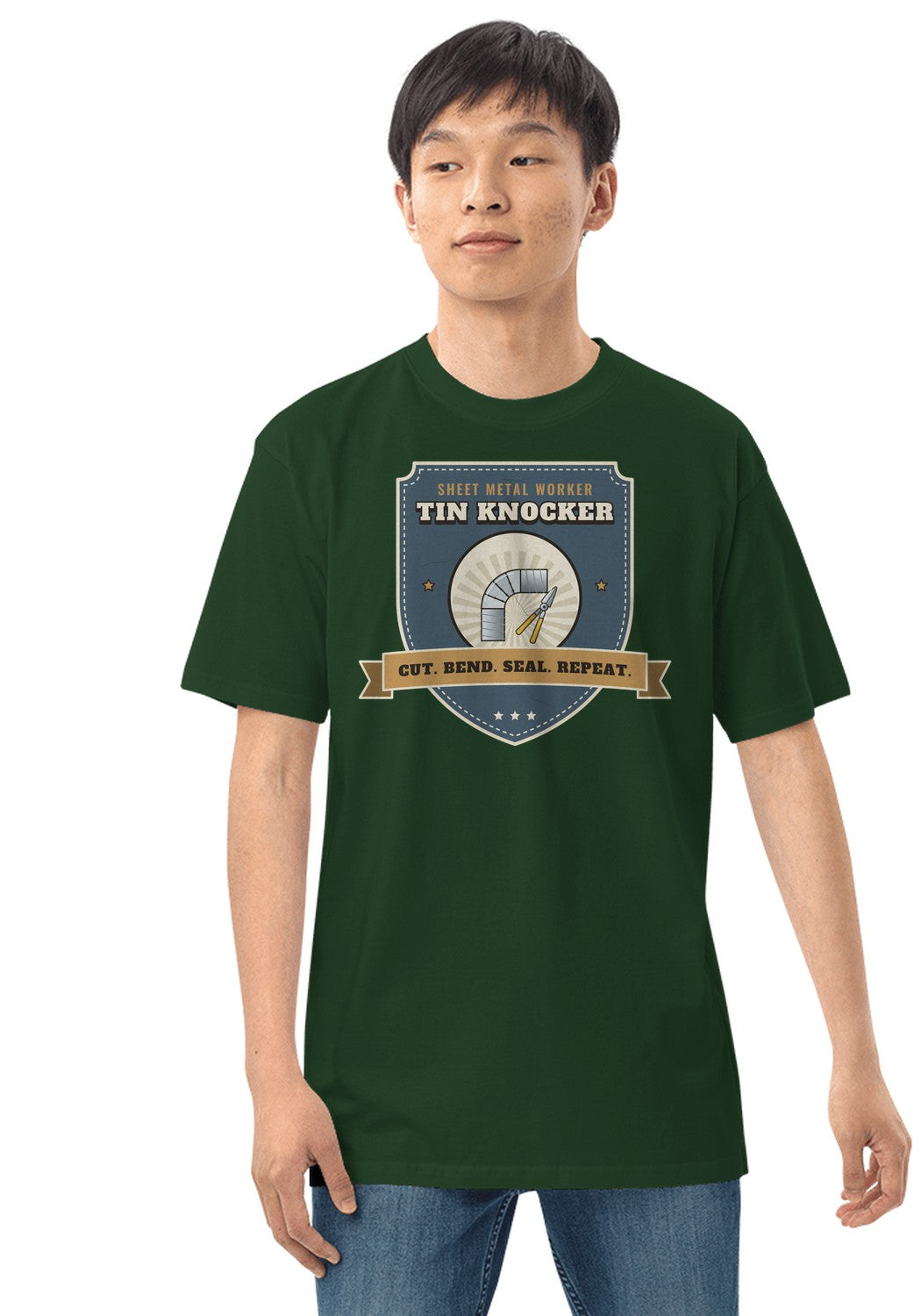 Tin Knocker t-shirt in Forest