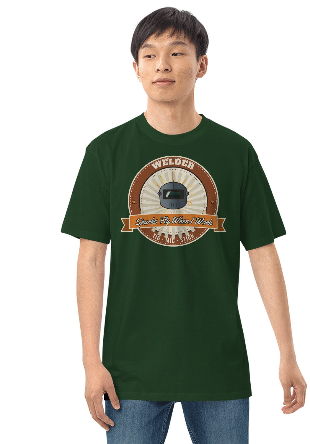 Welder t-shirt in Forest