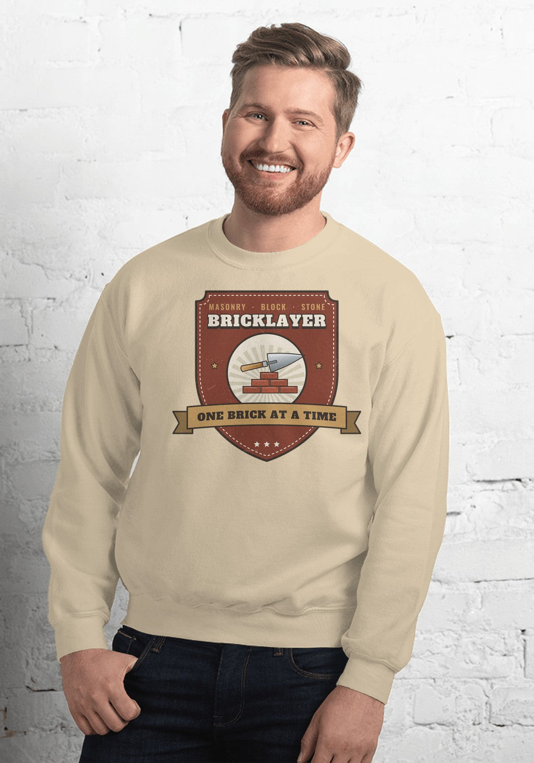Bricklayer sweatshirt in Sand