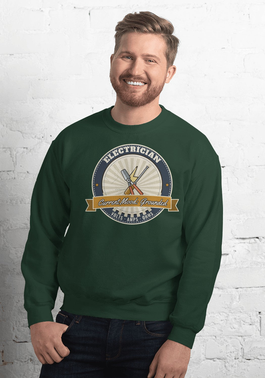 Electrician sweatshirt in Forest Green