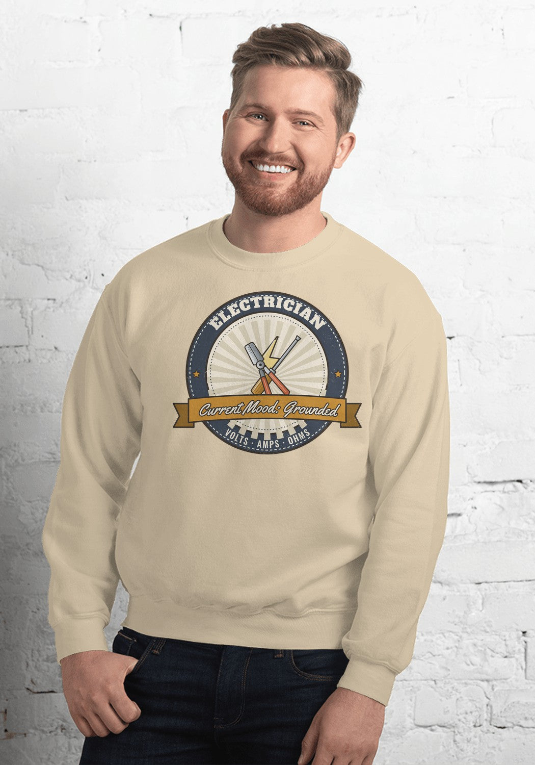 Electrician sweatshirt in Sand