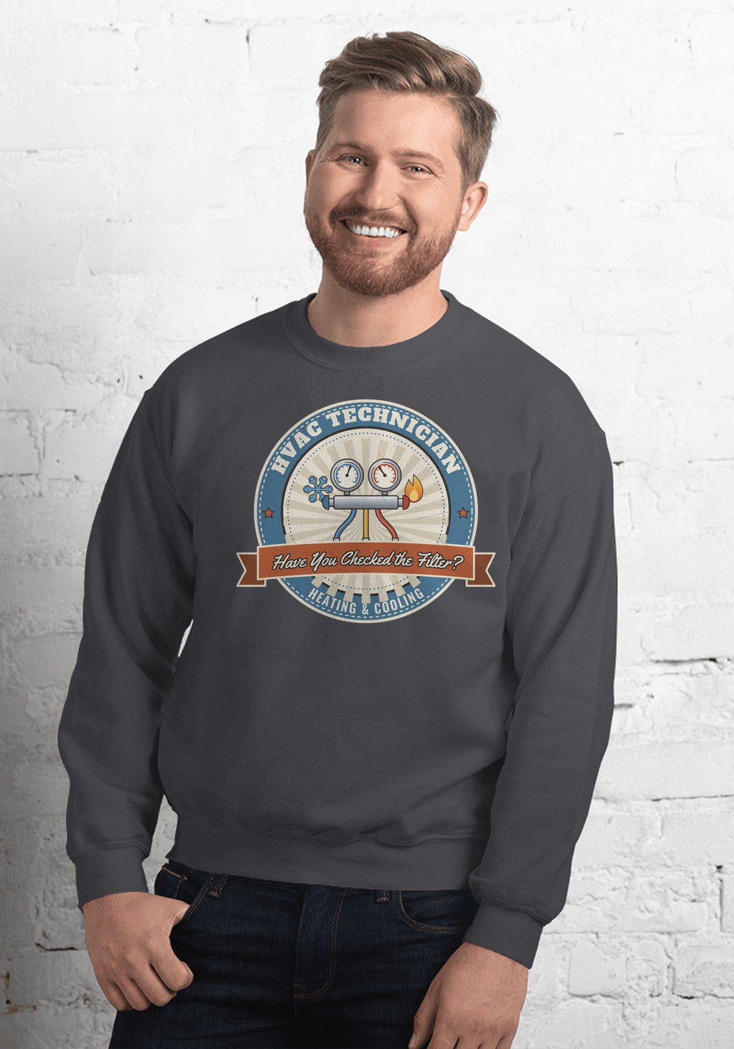 HVAC Tech sweatshirt in Dark Heather