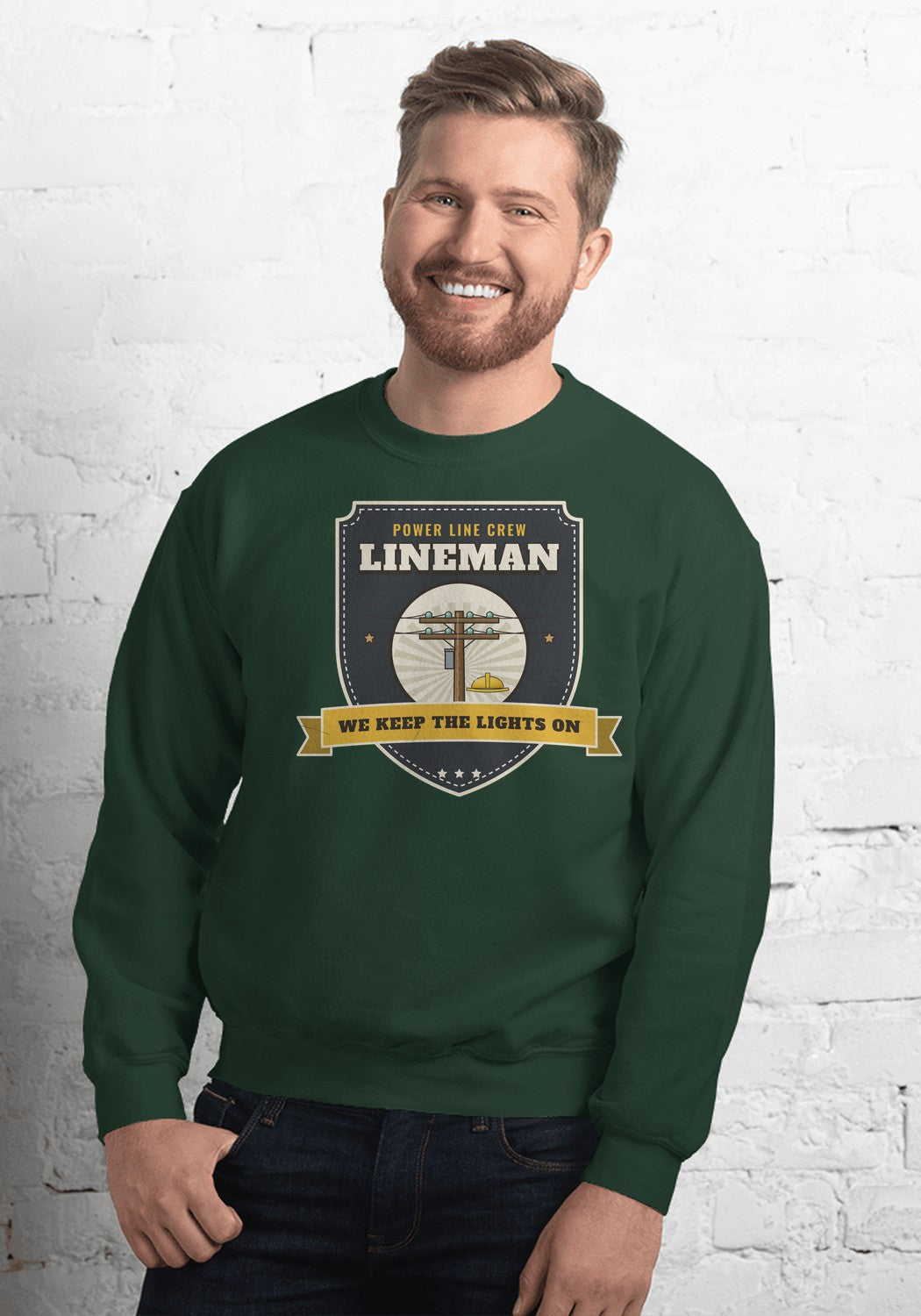 Lineman sweatshirt in Forest Green