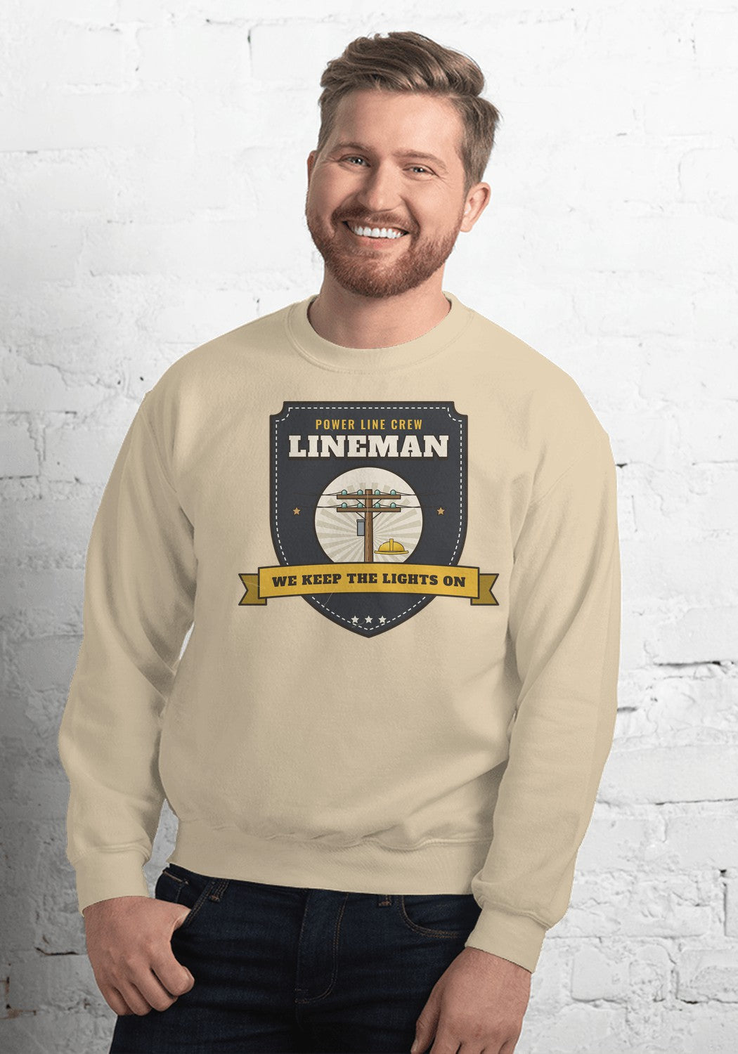 Lineman sweatshirt in Sand