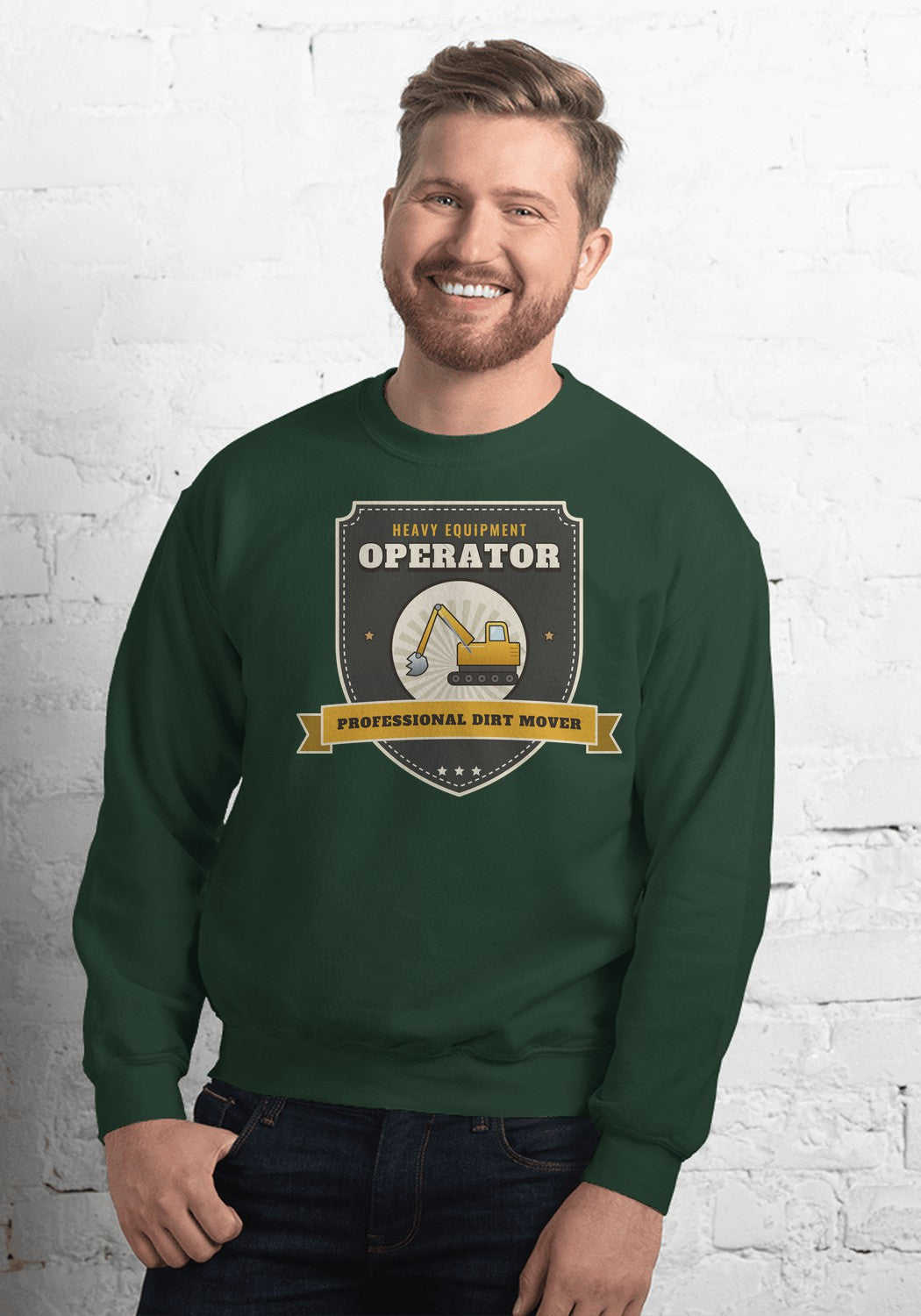 Heavy Equipment Operator sweatshirt in Forest Green