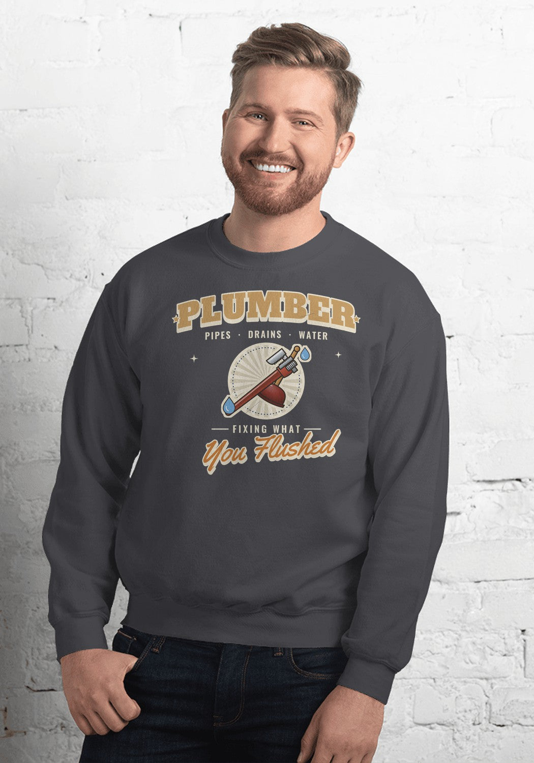 Plumber sweatshirt in Dark Heather