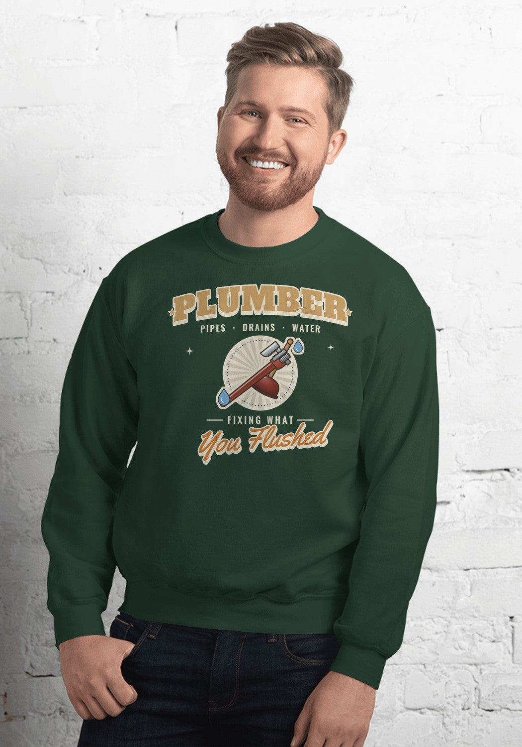 Plumber sweatshirt in Forest Green