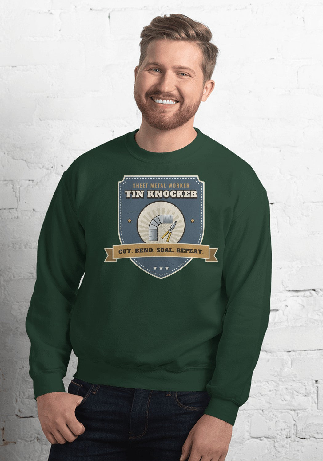 Tin Knocker sweatshirt in Forest Green