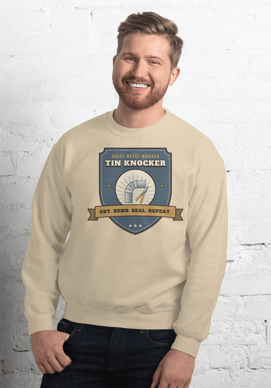 Tin Knocker sweatshirt in Sand