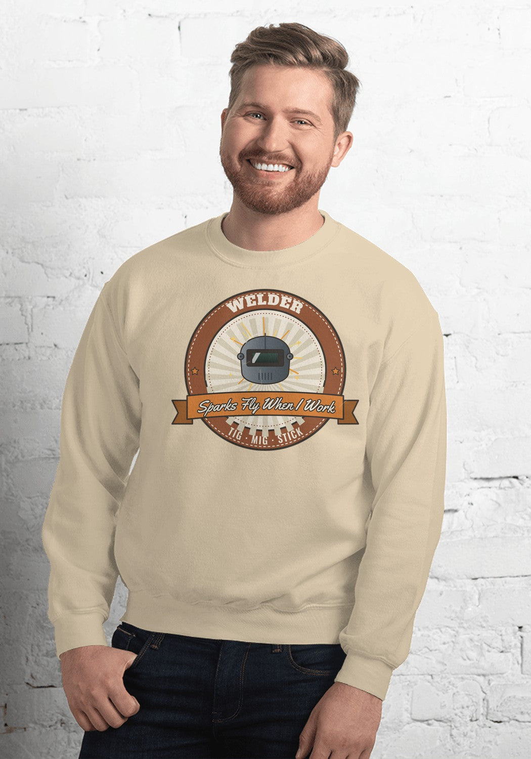 Welder sweatshirt in Sand