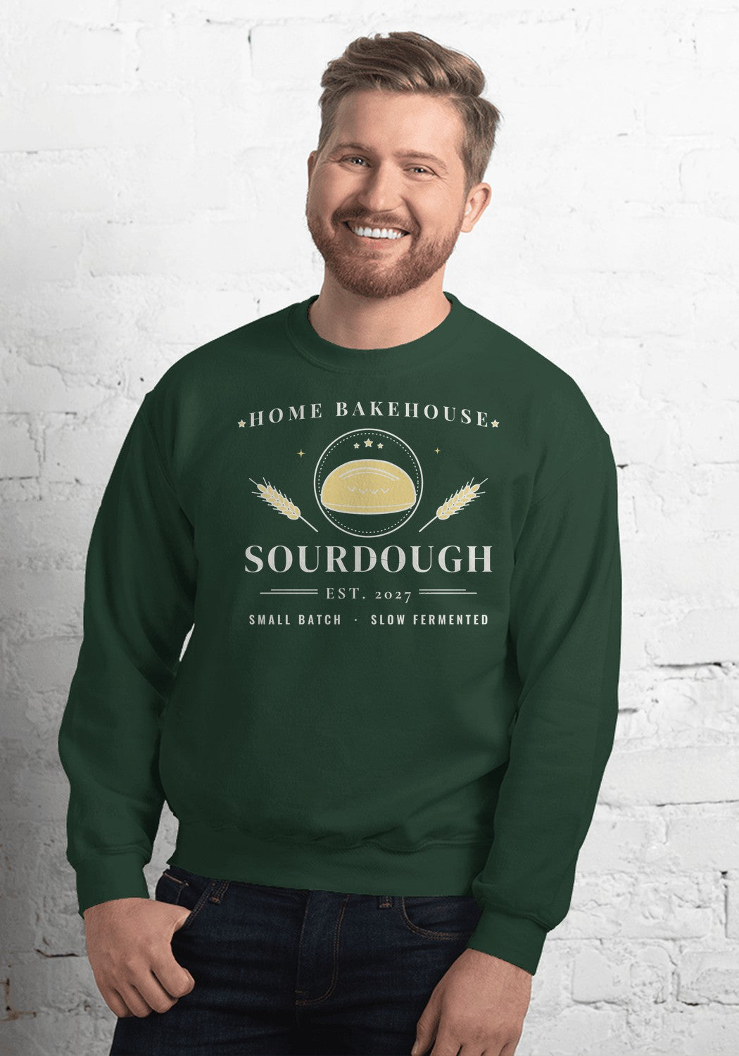 Home Bakehouse Est. 2027 sweatshirt in Forest Green
