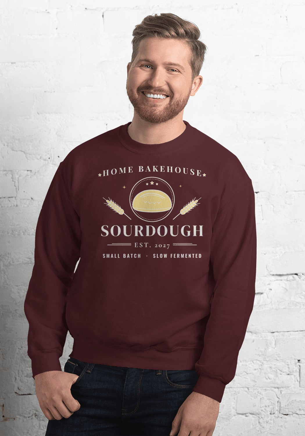 Home Bakehouse Est. 2027 sweatshirt in Maroon