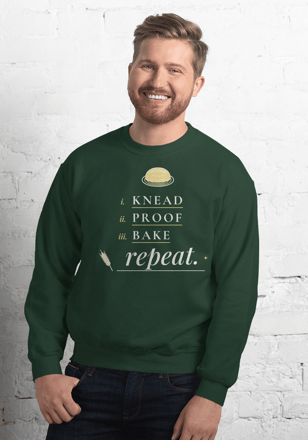 Knead Proof Bake Repeat sweatshirt in Forest Green