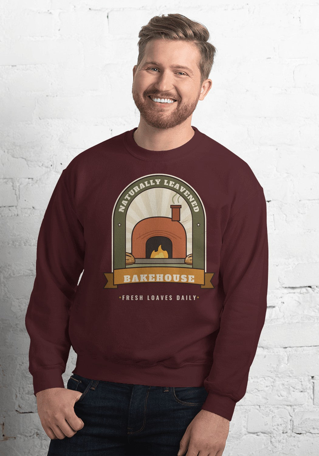 Naturally Leavened Bakehouse sweatshirt in Maroon