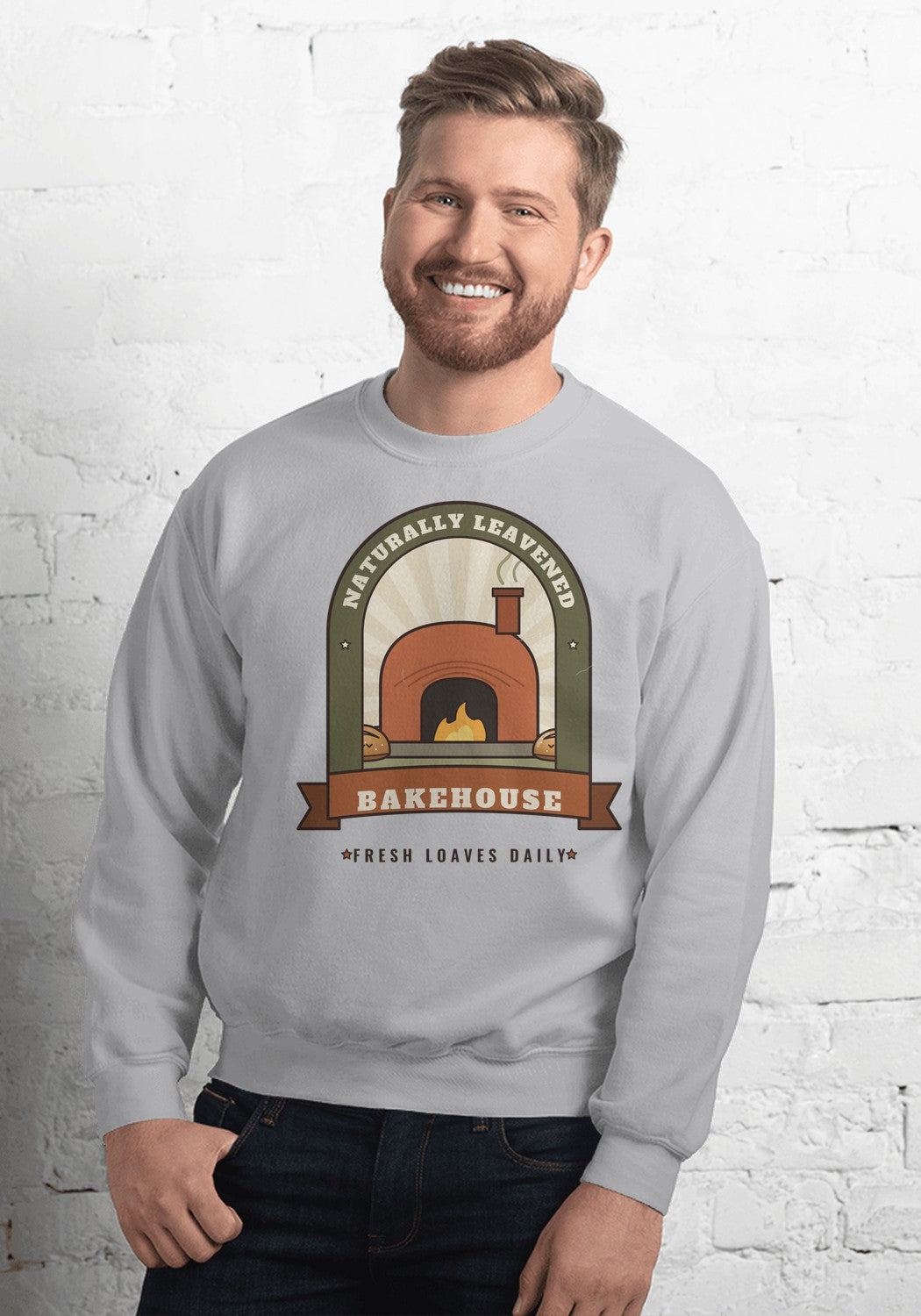 Naturally Leavened Bakehouse sweatshirt in Sport Grey