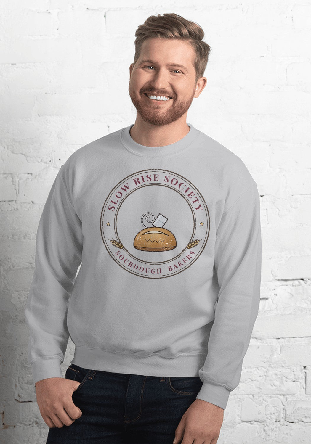 Slow Rise Society sweatshirt in Sport Grey