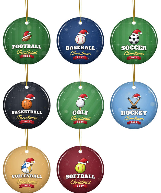 Sports Christmas ornament: all designs