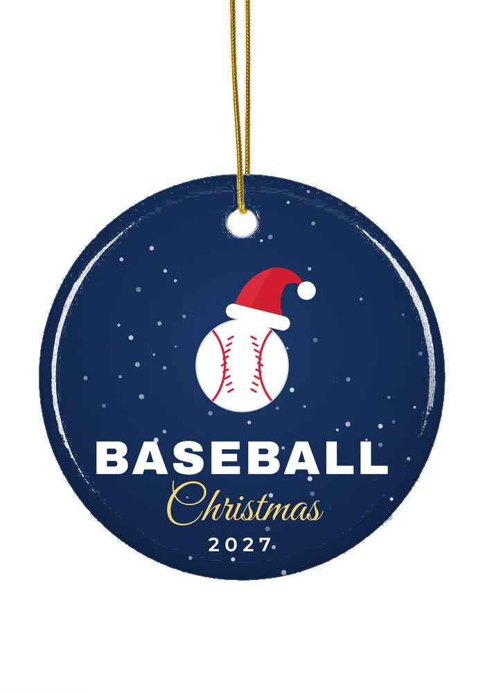 Baseball ornament, circle shape