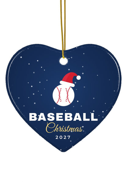 Baseball ornament, heart shape