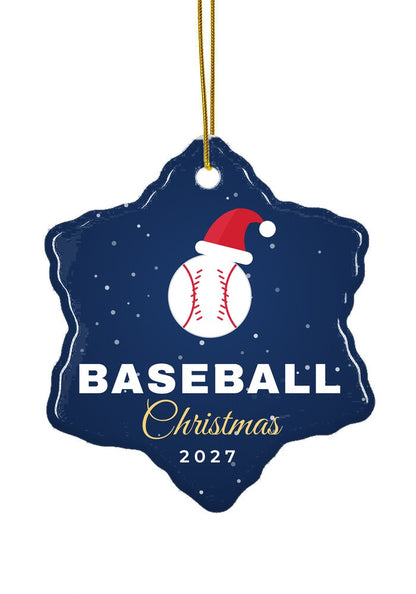 Baseball ornament, snowflake shape