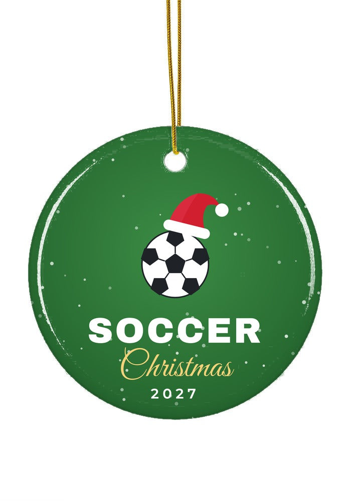 Soccer ornament, circle shape