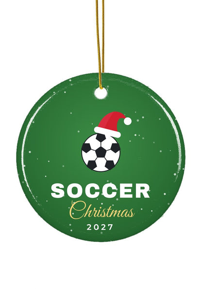 Soccer ornament, circle shape
