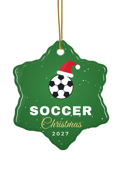 Soccer ornament, snowflake shape