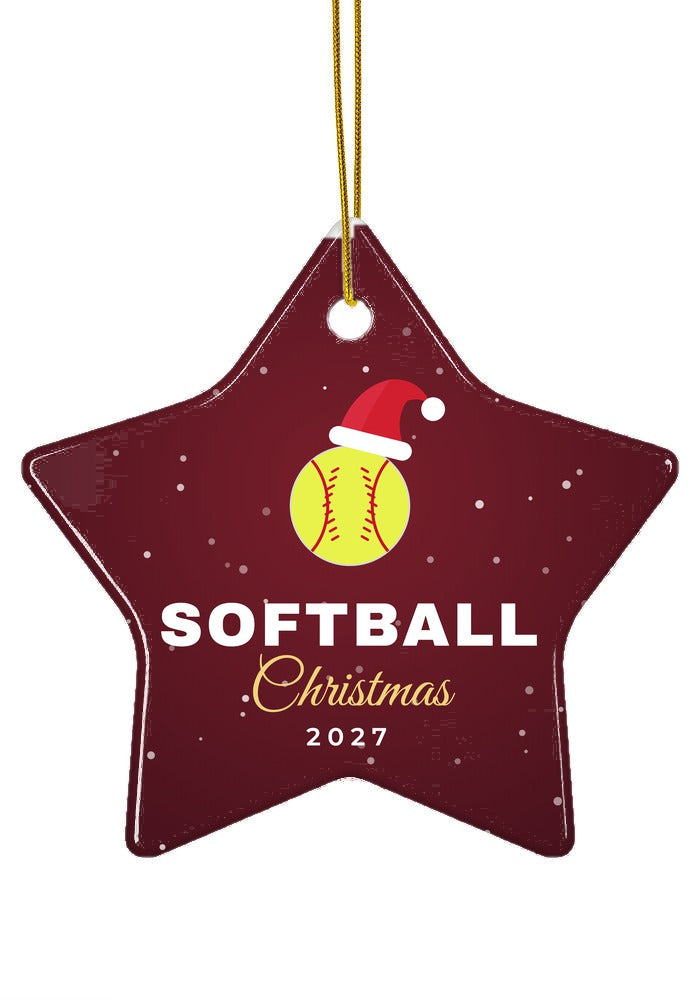 Softball ornament, star shape
