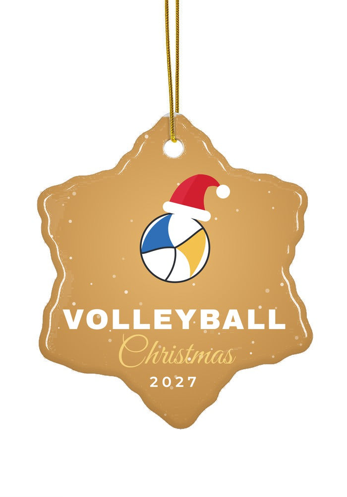 Volleyball ornament, snowflake shape