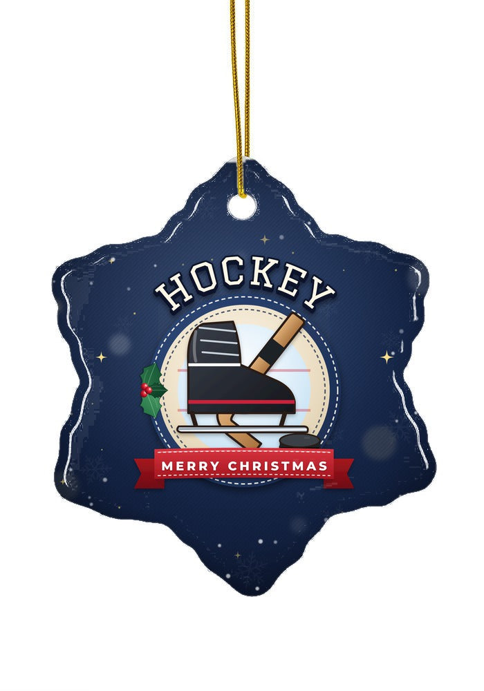 Hockey ornament, snowflake shape