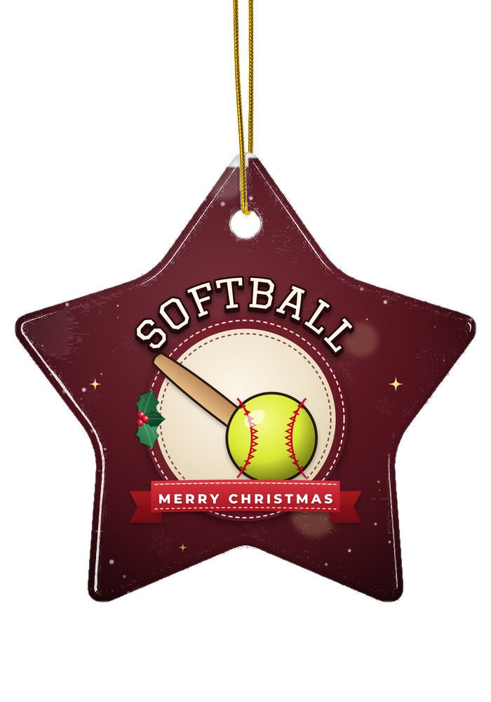 Softball ornament, star shape