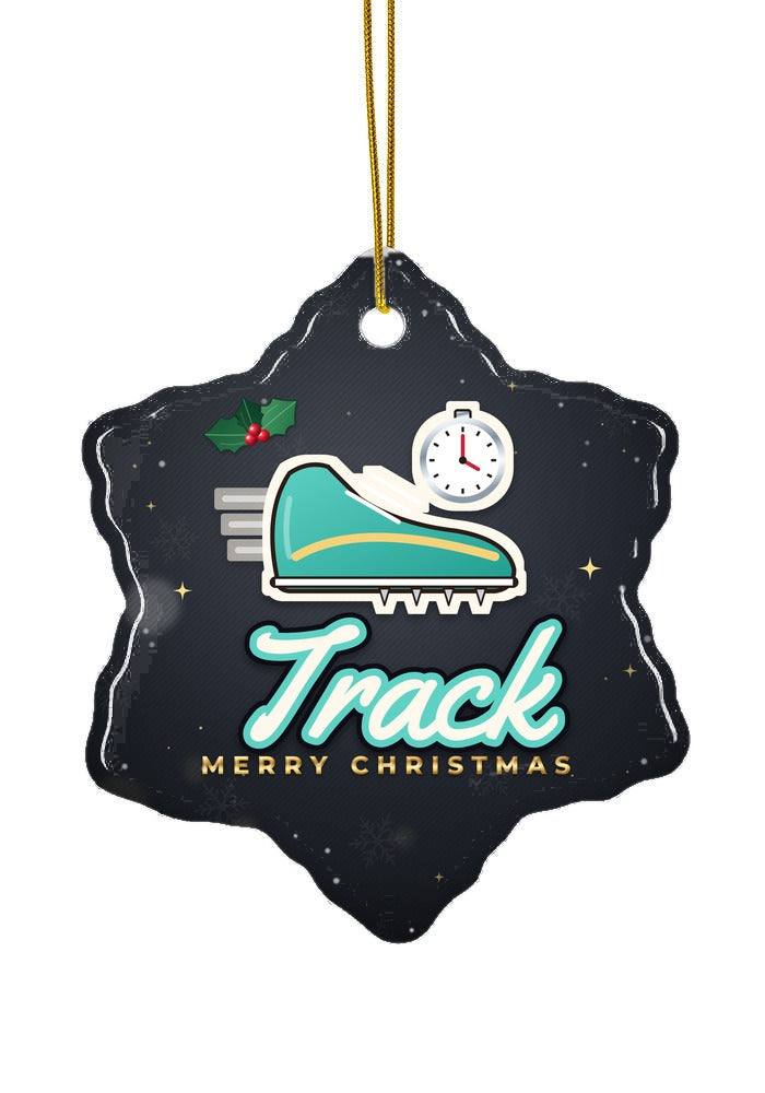 Track ornament, snowflake shape