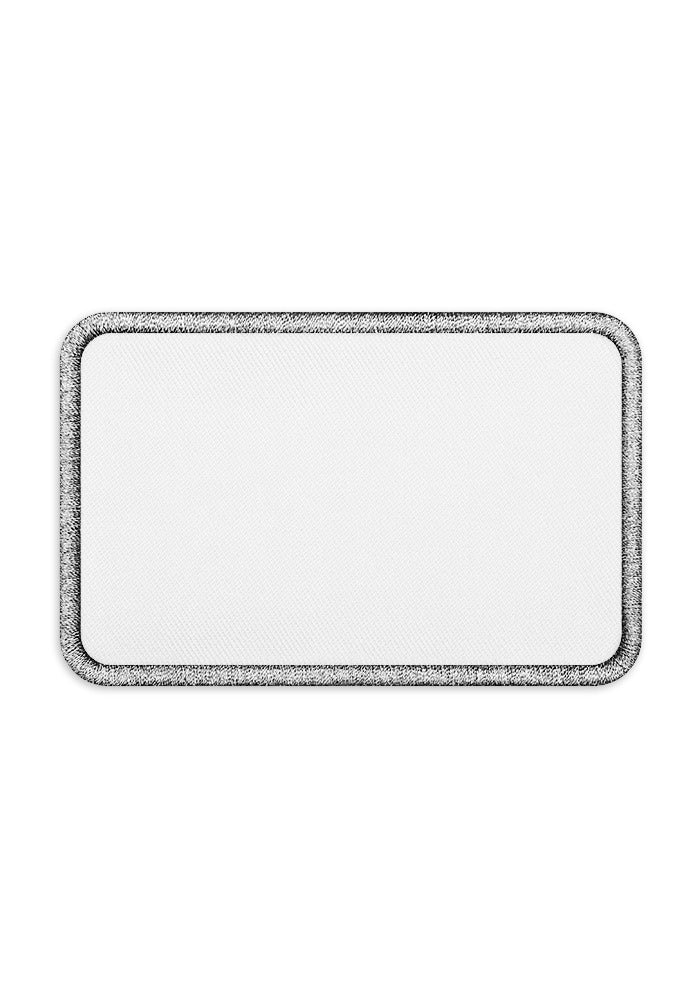 Rectangle custom printed patch with a stitched border