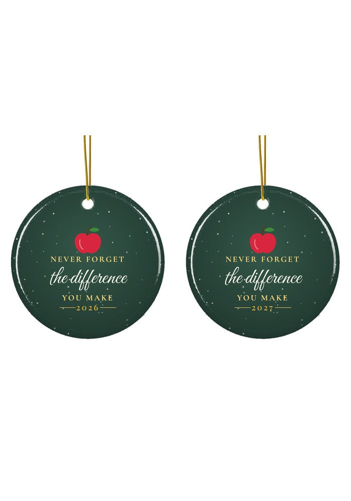 Teacher appreciation Christmas ornament dated 2026 or 2027